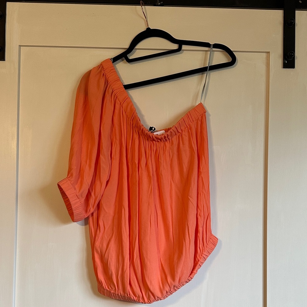 bobi Vibrant Orange Off-Shoulder Blouse